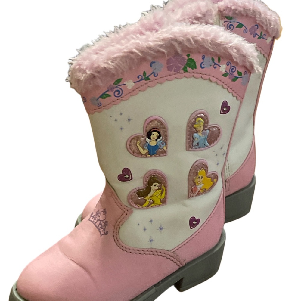 Disney Toddler Girls Size 5 Princess’ Lined Cowboy Boots Pink